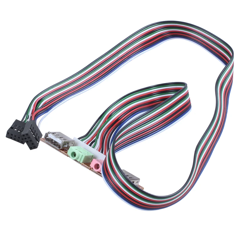 

PC Computer USB Port Audio Headset Microphone Cable Support Front Panel