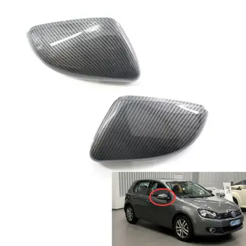 

2PCS Side Wing Rearview Mirror Cover Cap Fit for VW Passat B7 Jetta Golf MK6 2009-2012 Carbon Fiber Look