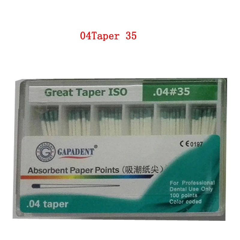 04 taper 35 200 шт./упак. стоматологической продукции стоматологические впитывающие Бумага точек корень эндодонтическая поглощения натуральный хлопок волокно protaper корень материалов - Цвет: 04 taper 35