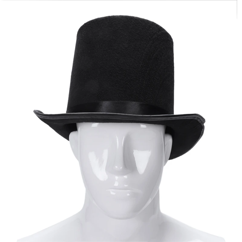Черная Шляпа Волшебника шляпа на Хеллоуин джазовая шляпа черная
