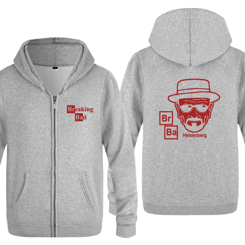 BREAKING BAD HEISENBERG свитшоты мужские мужские с молнией с капюшоном флисовые толстовки кардиганы