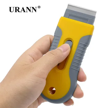 

URANN Car Sticker Razor Scraper Plastic Steel Razor Blade Vinyl Carbon Film Glue Remover Window Tint Squeegee Glass Cleaning