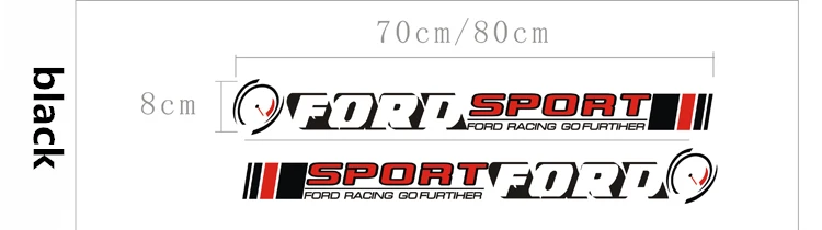 Автомобильный Стайлинг, Спортивная Автомобильная наклейка для Ford Kuga, внешняя Боковая дверь, наклейка, автомобильная виниловая пленка - Название цвета: Black sticker