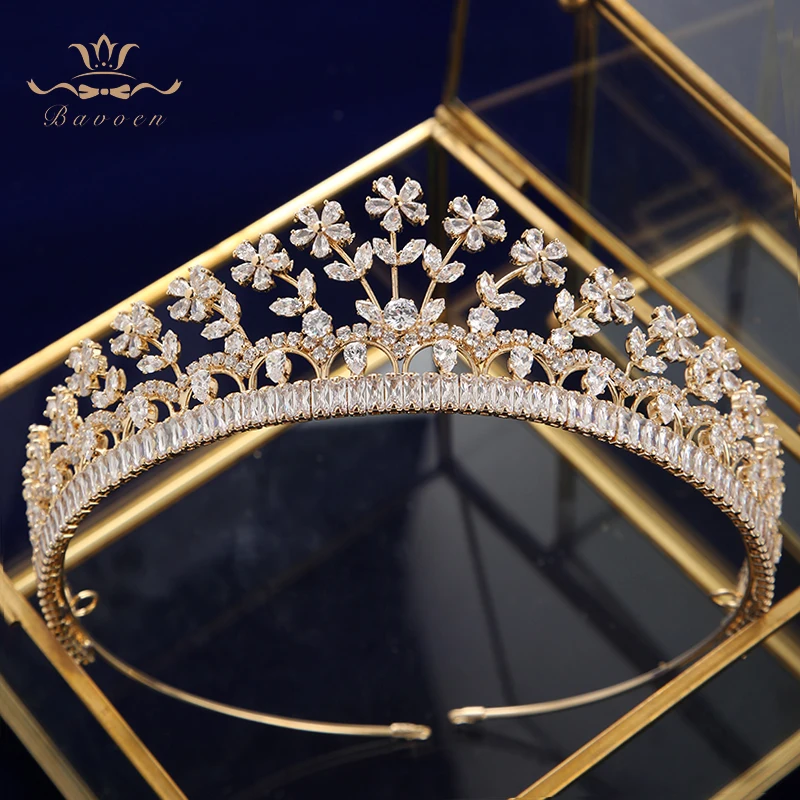 Elegant Sparkling Full Zircon Bridal Tiaras Headpiece Crystal Crowns Headbands Wedding Hair Accessory