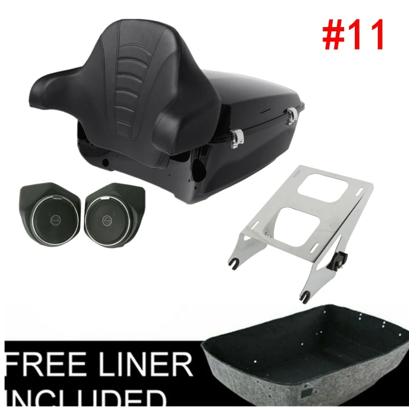 Motorcycle Pack Trunk Rack Backrest Speaker Tail Light For Harley Tour Pak Touring FLHR FLHX Road Street Electra Glide 2014-