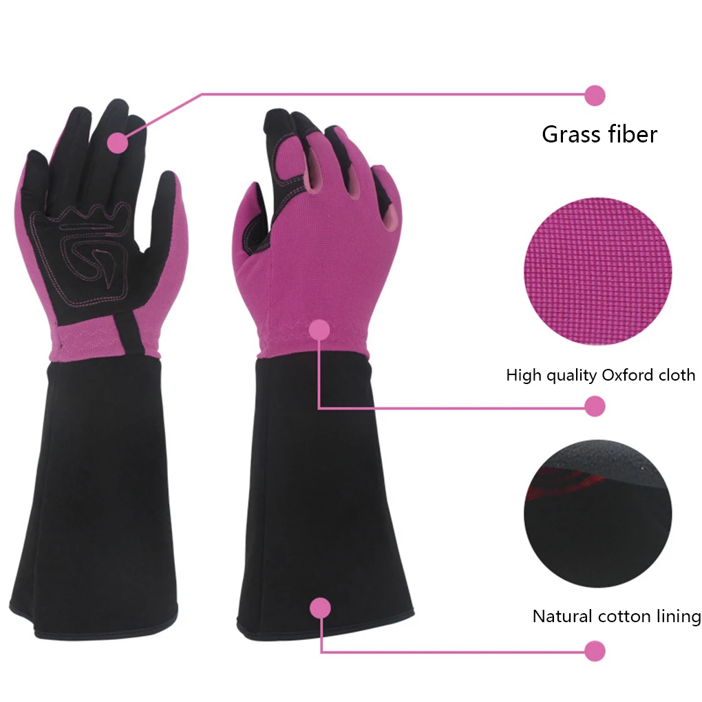 Durable Long Rose Pruning Garden Gloves Puncture Resistant Work Yard Glove Hands Protector Waterproof Trimming Gardening Glove