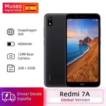 Перейти на Алиэкспресс и купить Глобальная версия Xiaomi Redmi 7A 7 A 2 ГБ 32 ГБ 5,45 дюймВосьмиядерный Snapdargon 439 мобильный телефон 4000 мАч 12MP камера смартфон