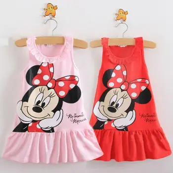 

Lovely Kids Baby Girls Minnie Mouse Party Dress Vest Skirt Toddler Clothes 1-6Y[Red,90(2~3 Years)]