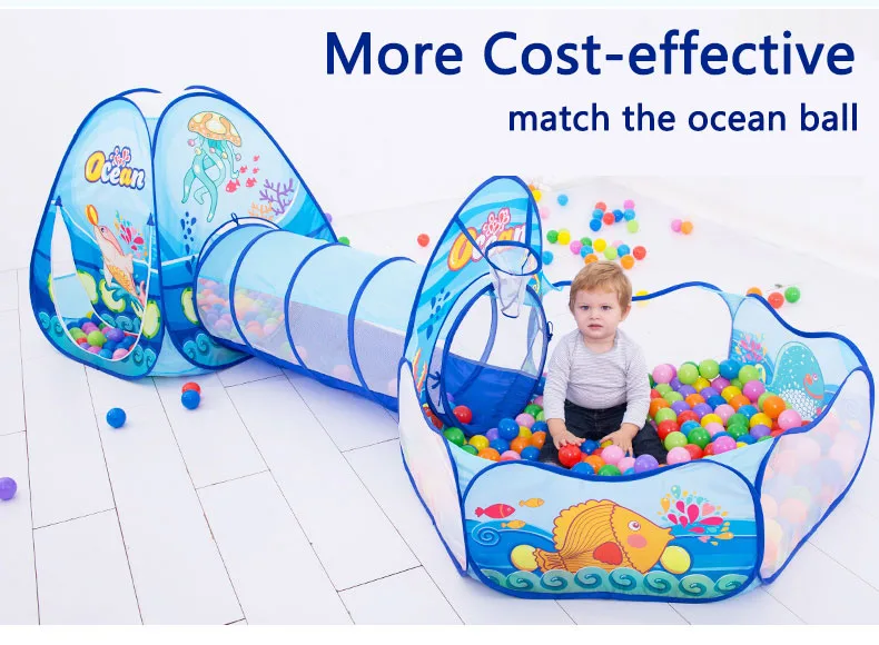 3 In 1 Children Ball Pool Baby Ballon Playpen Portable Kids Tent Ball Pit Crawling Tunnel Kid Playground Yard Pool Ballenbak