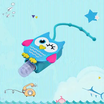 

30ML 30ML Embossed Cute Colored Cartoon Owl Shape Silicone Mini Hand Sanitizer Disposable No Clean Detachable Cover Travel Safe