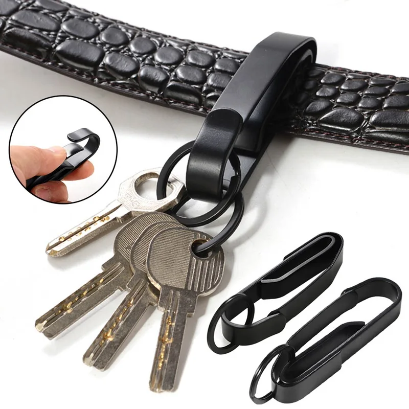 

Outdoor EDC Tool Anti-lost Stainless Steel Detachable Keychain Waist Belt Clip Buckle Hanging Extreme Duty Key Ring Holder