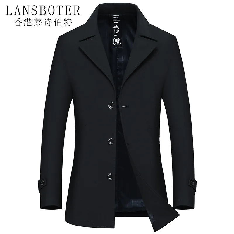 

2019 Spring And Autumn New Style MEN'S Duster Korean-style Slim Fit Mid-length Trench Coat Men's Fold-down Collar Casual Coat