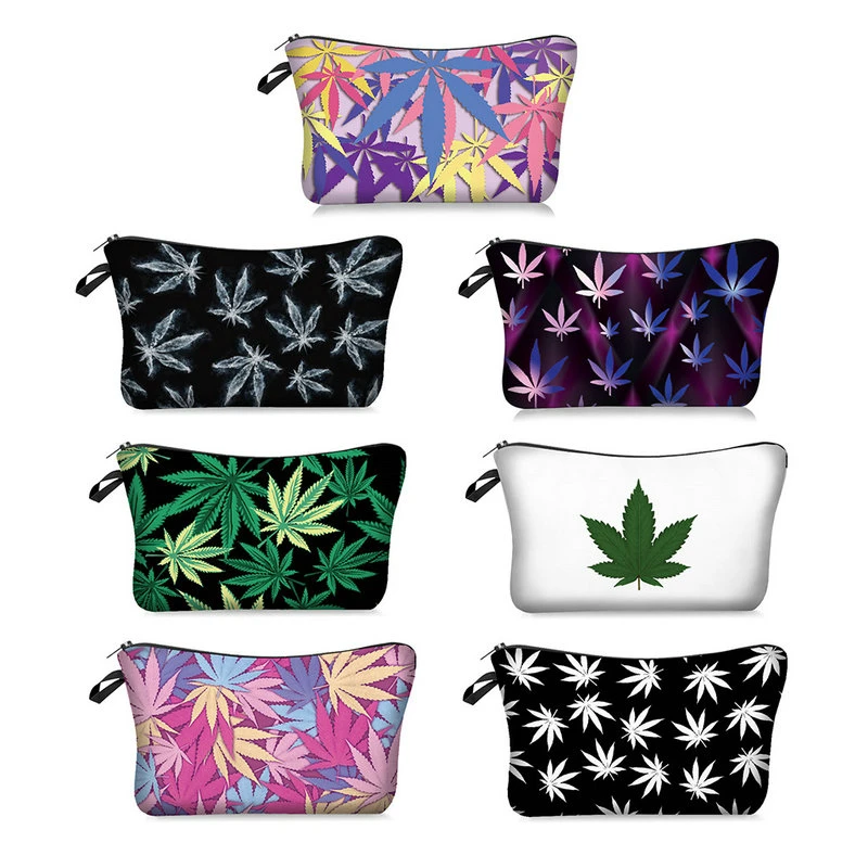 Weed Pattern Zipper Bag Cosmetic Storage Bag Makeup Organizers Zipper Bags Portable Wash Bag Travel Handbag Cosmetic Bags Cases Aliexpress