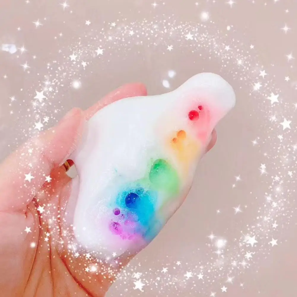 Dropship Retail Box Natural Skin Care Cloud Rainbow Bath Salt Exfoliating Moisturizing Bubble Bath Bombs Ball 2
