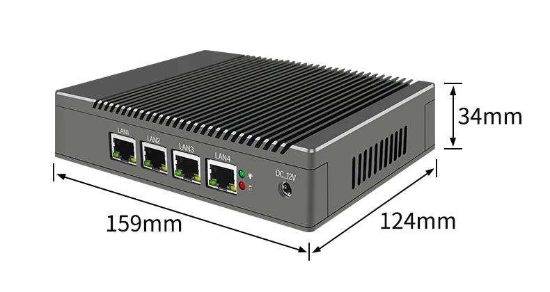 Fanless Mini PC with J1900 J4125 CPU, 4 Gigabit LAN, HDMI, VGA - Embedded Industrial Computer for Household Soft VPN Firewall WiFi Router Description Image.This Product Can Be Found With The Tag Names Fanless pc firewall, Firewall mini industrial pc, Firewall mini pc computer, Mini pc router j1900 wifi