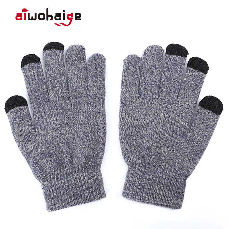 

2019 New Fashion Gloves Women Men Non-slip Knitted Mittens Winter Touch Screen Gloves Fleece-Lined Warm Sport Hand Warmer Male