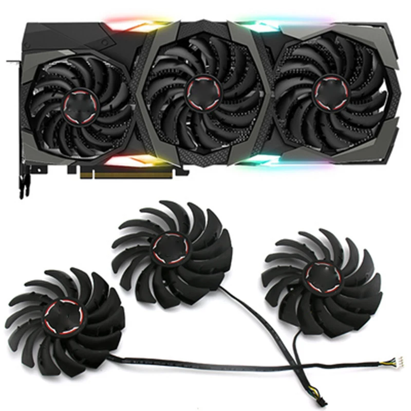 Кулер процессора для MSI RTX 2080 2080Ti GAMING X TRIO видеокарта вентилятор охлаждения PLD09210B12HH PLD10010B12HH - Blade Color: 3 fan a set