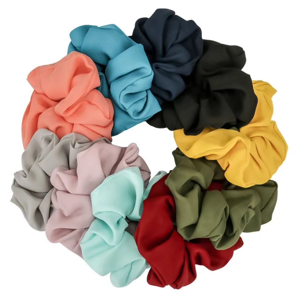 

Hair Accessories 10 Pieces Hair Scrunchies Chiffon Flower Hair Bow Elastic Ponytail Holder for Women and Girls