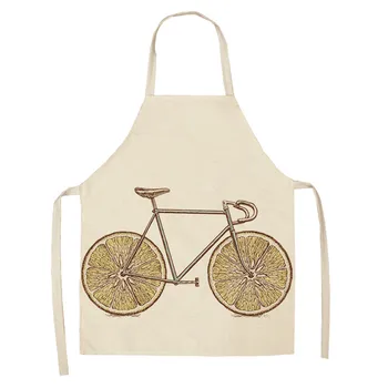 

Kitchen Apron Women Car Bicycle Pattern Kitchen Aprons Home Cooking BBQ Apron Woman Adult Kids Cotton Linen Bibs
