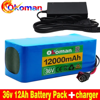 

36V battery 10S4P 12Ah 18650 lithium battery pack 500W high power battery 42V 12000mAh Ebike electric bicycle BMS +charger