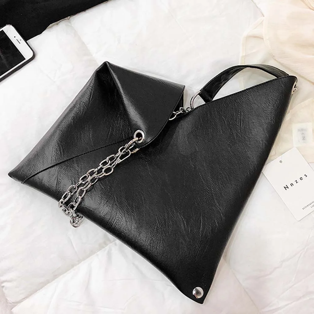 MAIOUMY Черная Женская сумка bolsos mujer de marca famosa Женская новая простая сумка ретро сумка на цепочке модная сумка на плечо#10