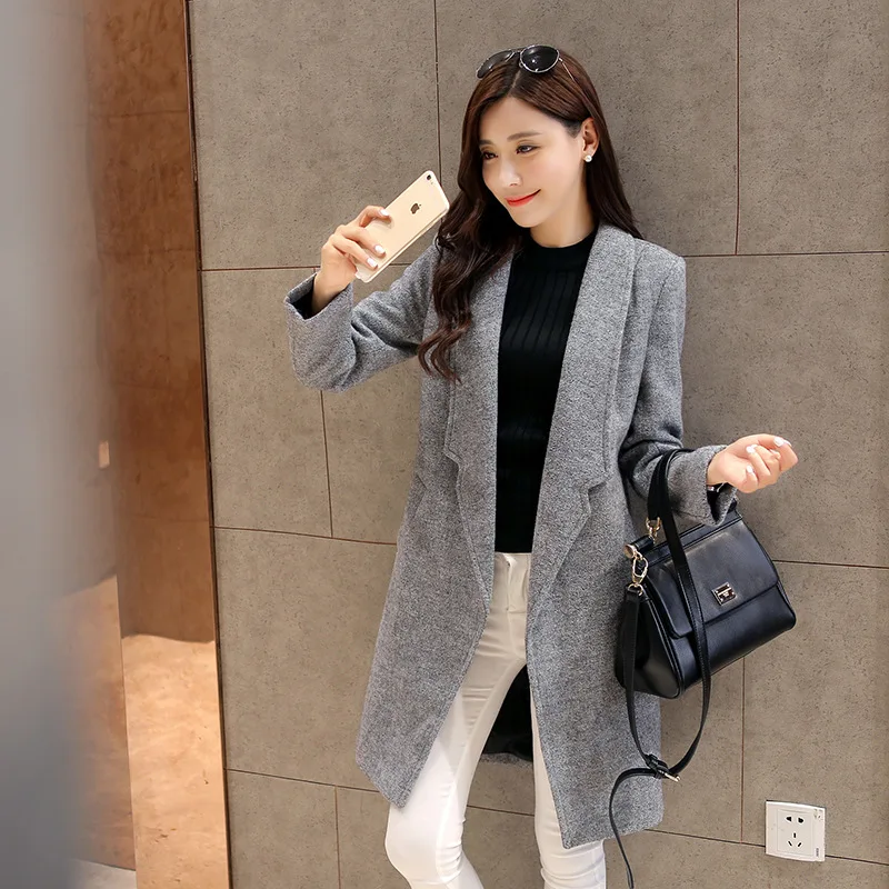 

Woolen Jacket Women's Autumn And Winter New Style Korean-style Loose And Plus-sized WOMEN'S Dress Slim Fit Revealed Himself Mid-