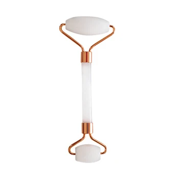 

White Jade Roller and Aventurine Gua Sha Set with Wooden Storage Box-Jade Stone Roller,Face Massager and Gua Sha Tool