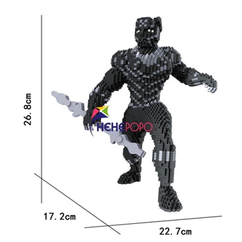 

2563pcs 8613 Black Hero Figures Micro Diamond Block Endgame Building Bricks Super Heroes Model minibrick Toys Collection