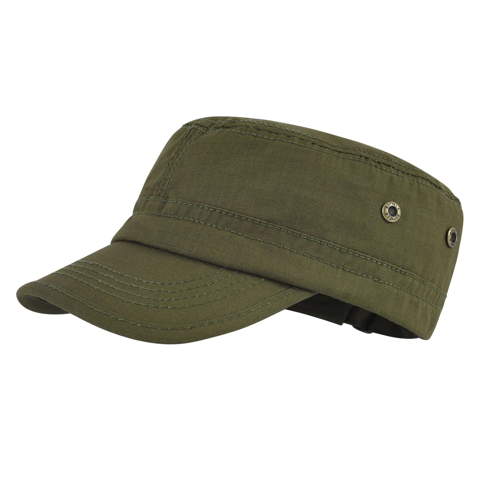 

BOTVELA Men's Cotton Cadet Army Caps Military Style Flat Top Hat Casual Adjustable Newsboy Cap 833