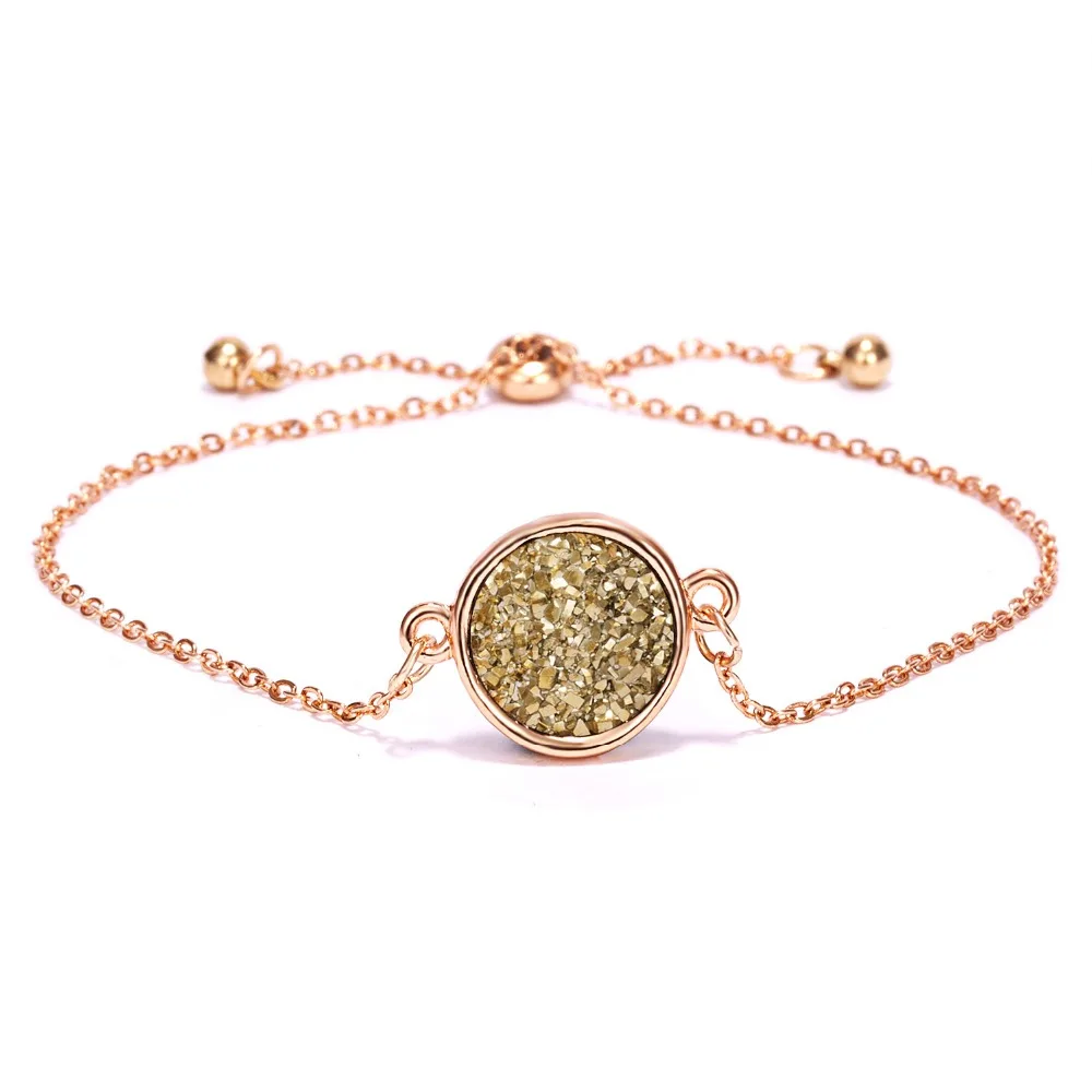 Rinhoo Кристальный браслет Простой Круглый кластерный браслет для женщин Bling натуральный камень браслет ювелирные изделия вечерние аксессуары