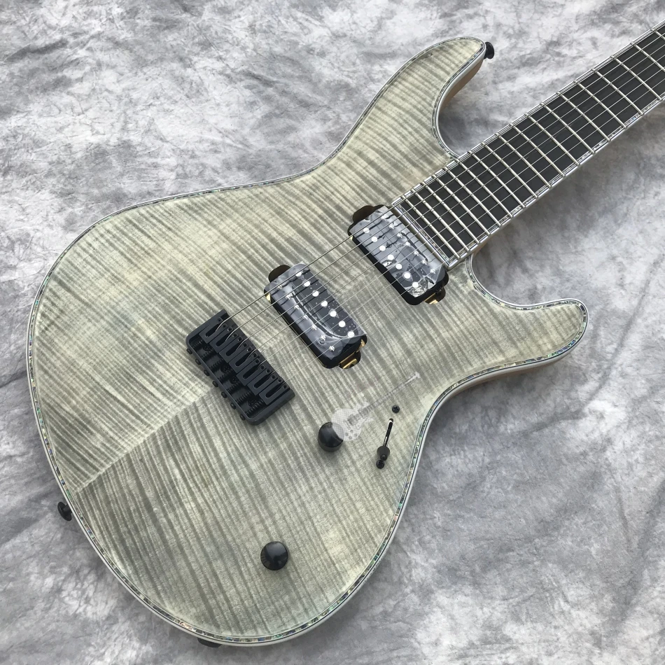 Custom shop электрогитара на заказ, стиль,7-струнная матовая отделка, корпус через шею, Пользовательский логотип и цвет