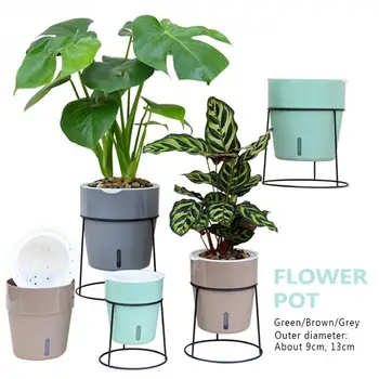 

Iron Crafts Tray Holder Support with Flower pot set Rack Holder Metal Stand Desktop Garden Pot Rack Succulents Plants Home Decor