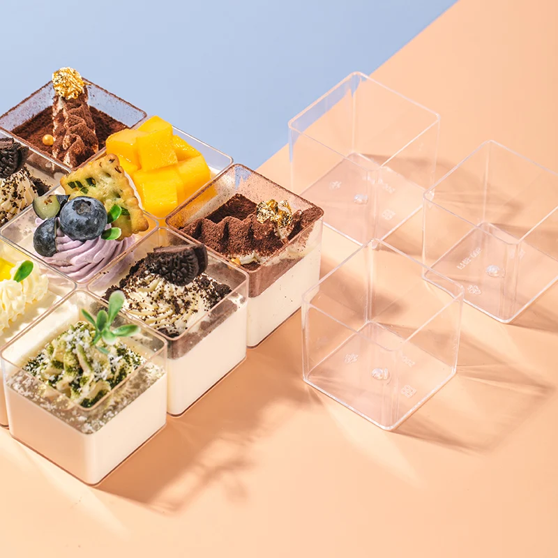 Bicchieri Da Dessert Con Coperchio - 50 Pezzi 2 Once, Plastica Riutilizzabile Per Feste - Foto 2