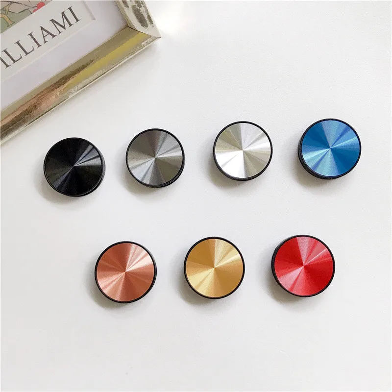 CD Pattern Metal Surface Phone Expanding Socket Stand Grip For Smartphones Finger Holder Phone Socket Holder For All Phone