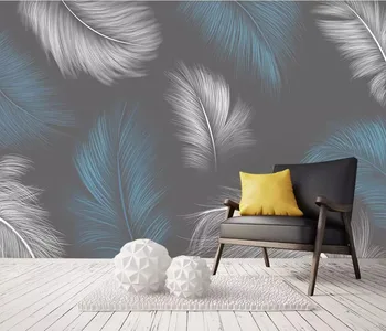 

CJSIR Custom Nordic Feather Wall Murals Wallpaper 3D Art Mural Wallpapers for Living Room Bedroom Background Papel De Parede