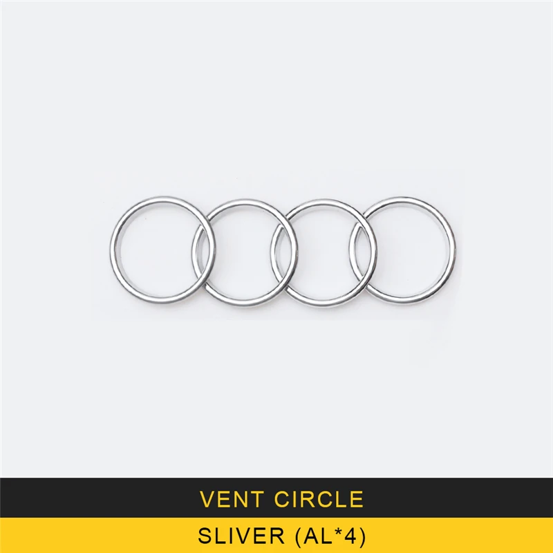 silverX4 GELINSI для Audi A3- автомобильный Стайлинг 4 шт. A/C вентиляционное отверстие круглая панель накладка рамка наклейка интерьерные аксессуары - Название цвета: silverX4