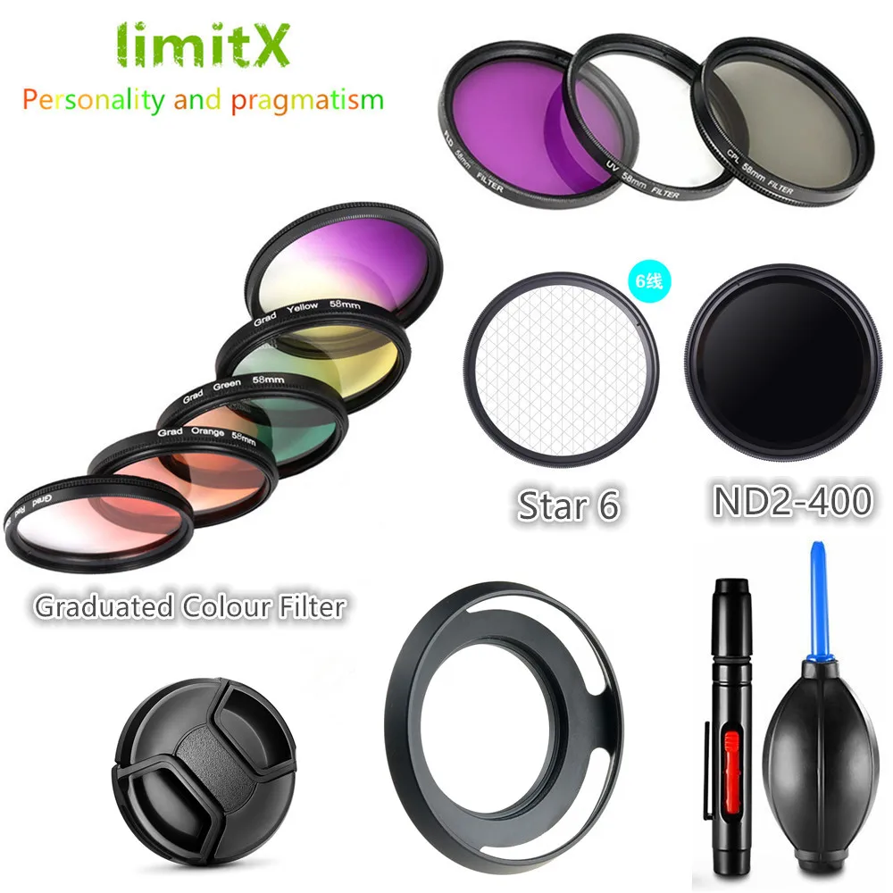 Фильтр UV CPL ND FLD Градуированный Цвет Звезда и бленда объектива для Panasonic GF8 GF7 GM5 GM1 GX7