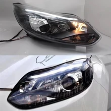 1Pair Car Styling for focus ST Style LED DRL H7 Hid Option Angel Eye Bi Xenon Beam for Ford Focus 3 LED Headlight 2012 2013