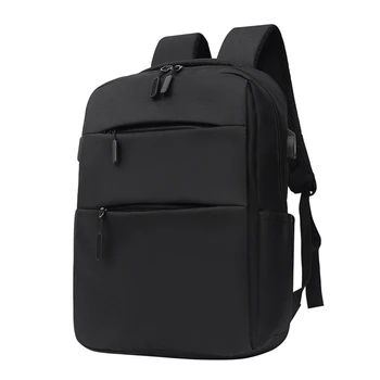 

Men's Backpack Woman USB Laptop Computer Travel Lesson Bag Large Capacity Solid Zipper Waterproof Black Mochila Feminina Bagpack