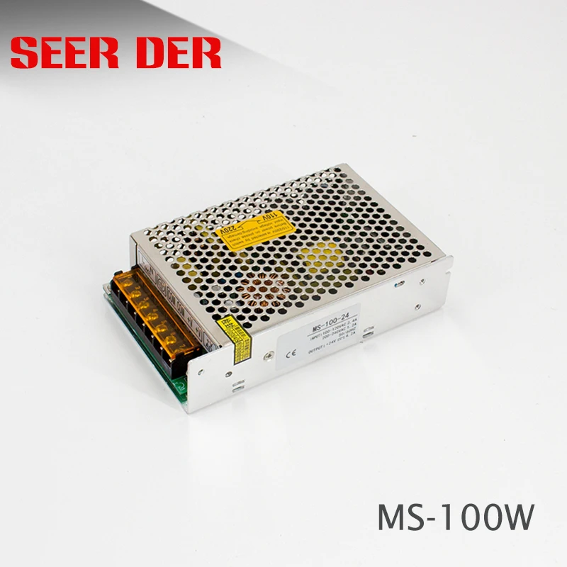 Одобренный CE 100 Вт мини размер питания 24 вольт 4.2A ac dc силовой трансформатор 100 ватт светодиодные полосы драйвер MS-100-24