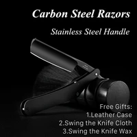 Pro Vintage Straight Edge Carbon Steel Blade Razors Barber Hairdresser Razors Folding Shaving Knife Stainless Steel Handle G0105