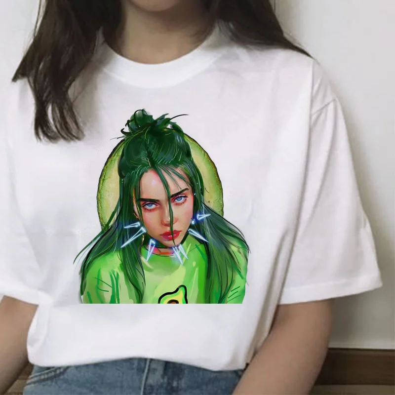 Billie eilish Футболка женская хип-хоп топы Новая забавная модная футболка harajuku ulzzang 90s гранж уличная футболка Повседневная Женская