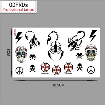 

Rro Small fresh waterproof temporary tattoo tatoo henna fake flash tattoo stickers Taty tatto Scorpion umbrella