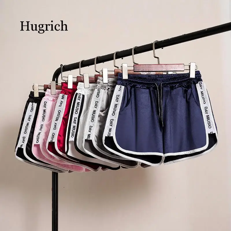 Letter Striped Sport Workout Ladies Lace Up Womens Elastic Waist Shorts Summer Patchwork Gym Athletic Loose Shorts