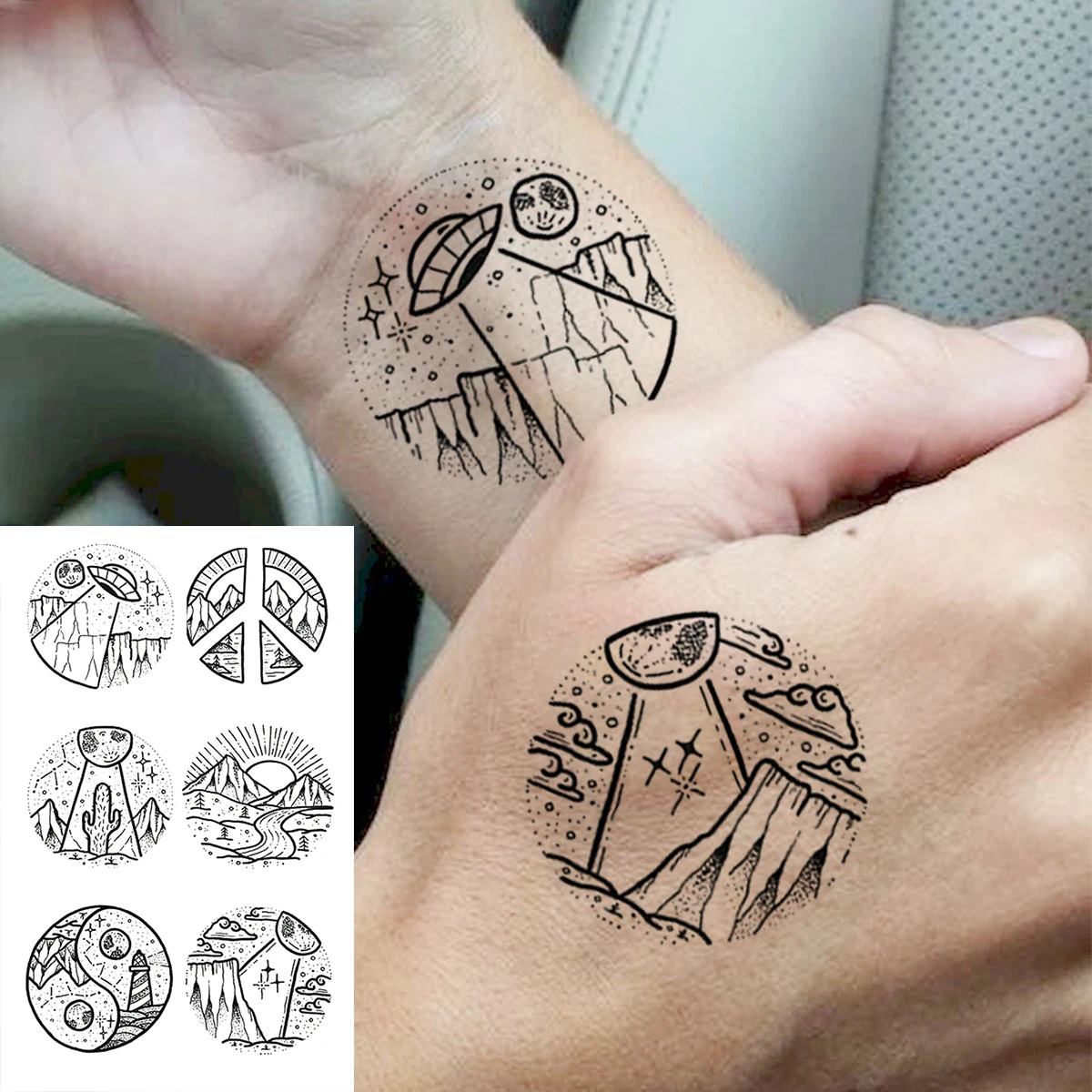 Moon Sun Totem Magic Temporary Tattoos For Women Adult