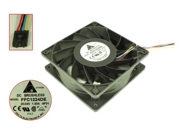 

4-проводной вентилятор охлаждения сервера Delta Electronics FFC1224DE 9F01 DC 24 в 120 А 120x38 мм