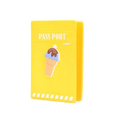 Yellow Icecream SWDF Новая обложка для паспорта милые Мультяшные в форме конфеты цветной силикон чехол для паспорта/держатель аксессуары для путешествий Сумки для паспорта для женщин - Цвет: Yellow Icecream