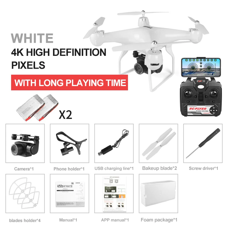 W6 4K Cam 2B Радиоуправляемый Дрон 4K с WiFi FPV с электрической регулировкой камеры дистанционного управления Квадрокоптер 25 минут время полета Радиоуправляемый вертолет игрушка для детей - Цвет: W6 4K Cam 2B