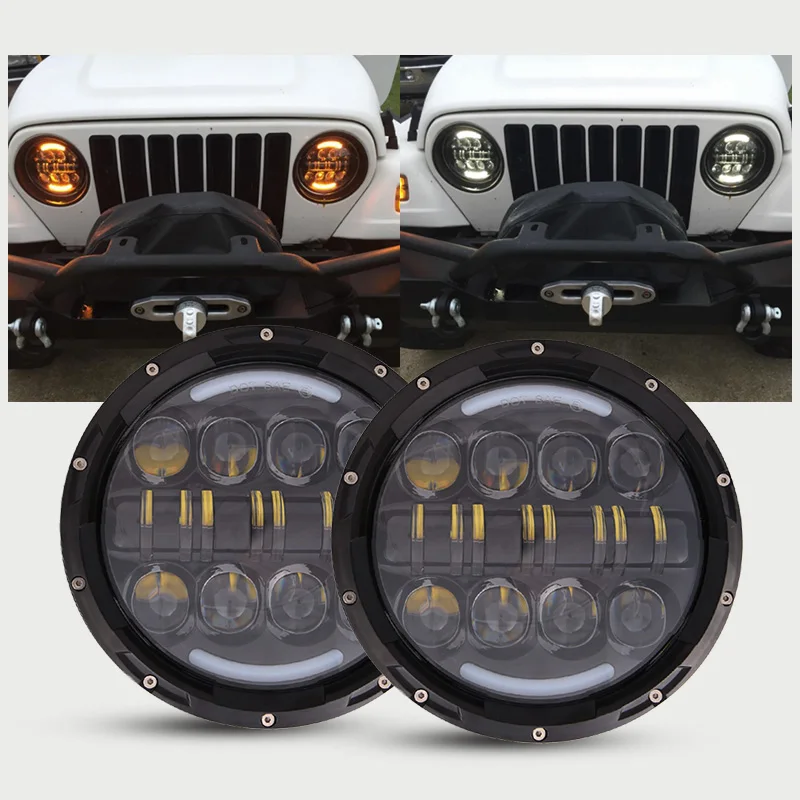 Автомобильная светодиодная фара 80 Вт 7 дюймов 4x4 для внедорожников H4
