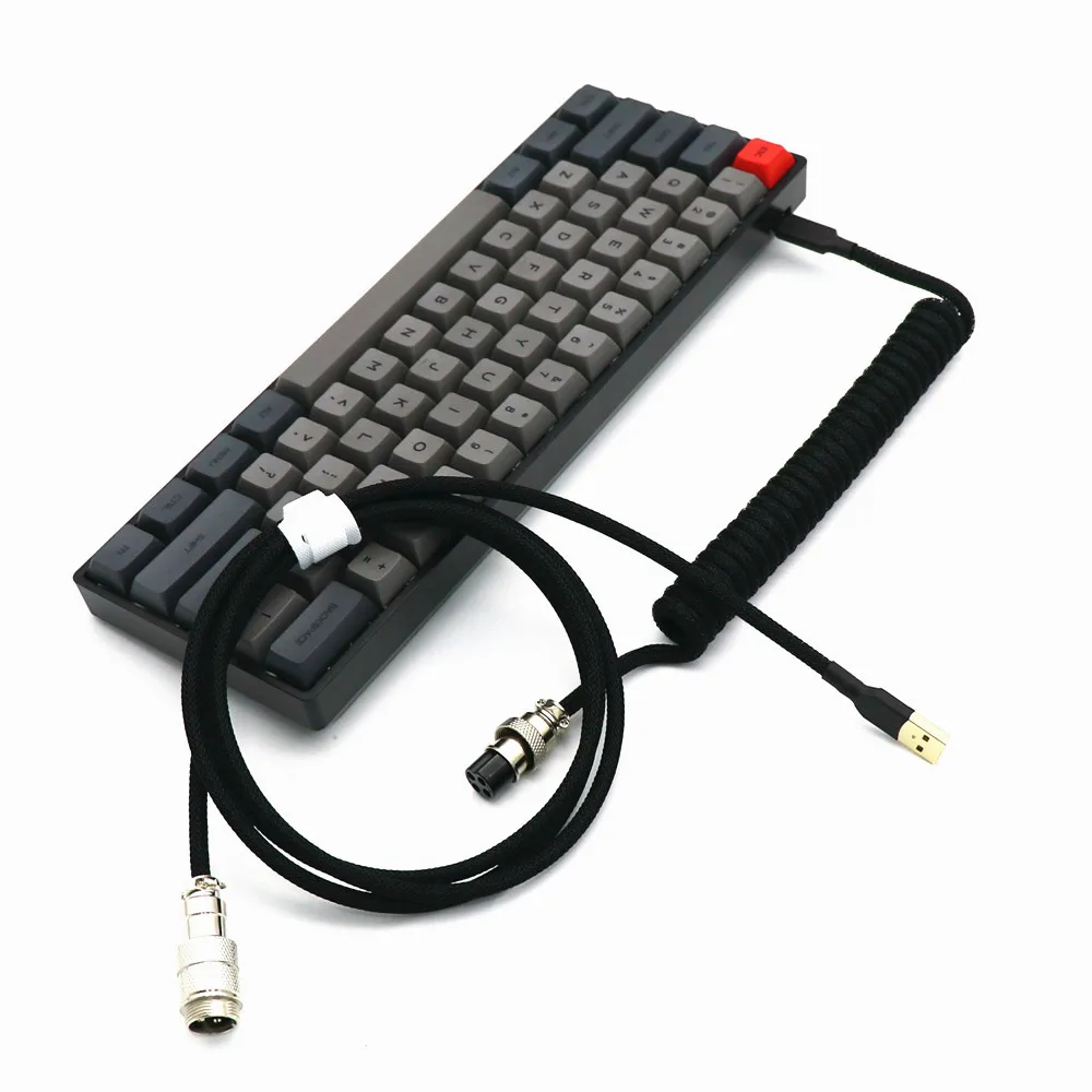 Grosso espiral enrolado cabo, Coil Keyboard, USB